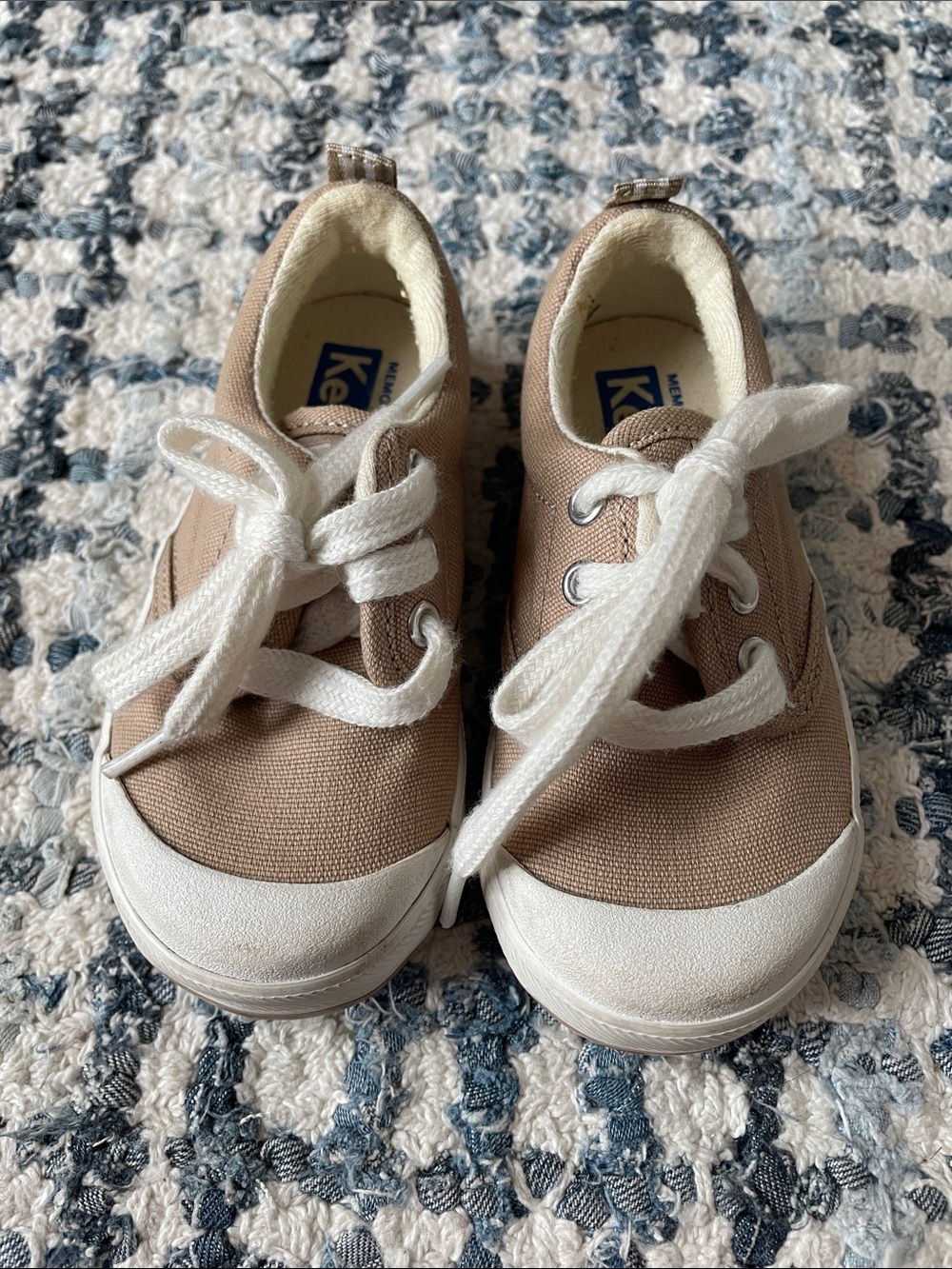 Keds Kids Canvas Sneakers in Tan with White Trim